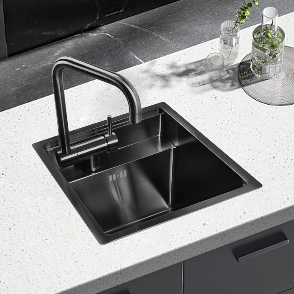 Faucet - Handmade Single Rectangular Bowl Stainless Steel