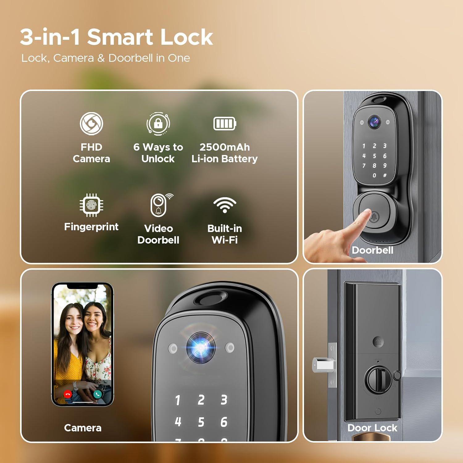 Tuya Wifi Smart Door Lock ‎Cam - огляд і ціна Door Lock