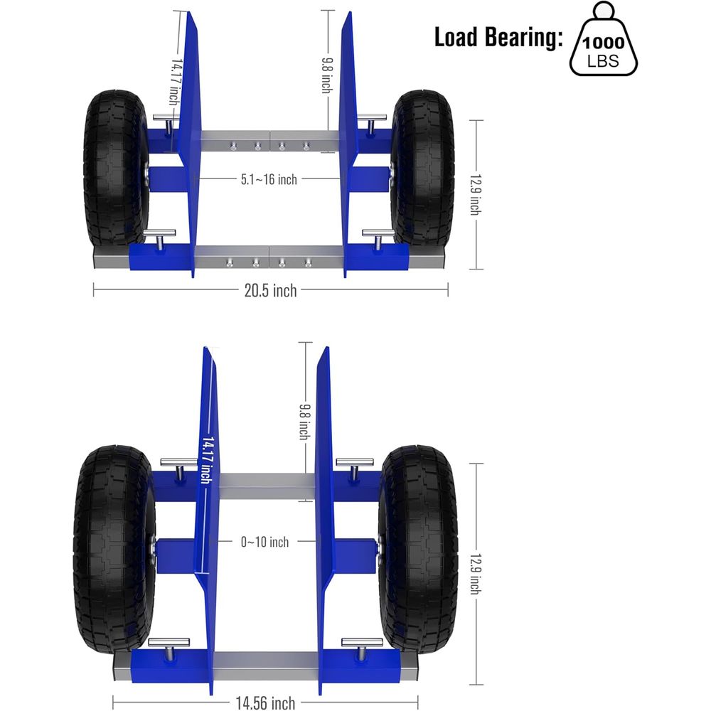 Adjustable Panel Dolly with 2x - огляд і ціна Door Handle