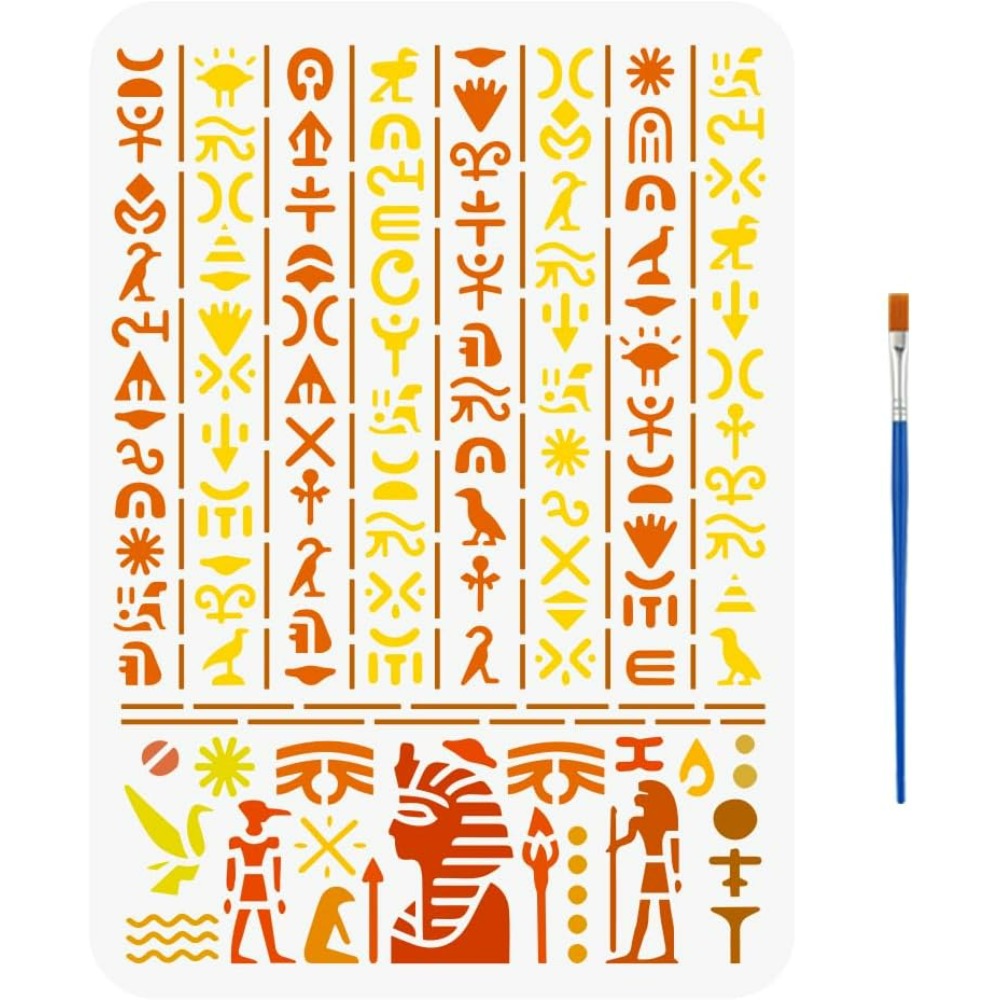 Ancient Egyptian Script Stenci - огляд і ціна Paint Brush