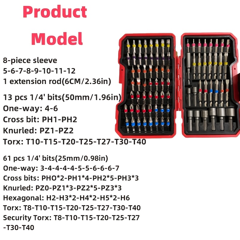 83Pcs Screwdriver Bit Set Impa - огляд і ціна Drill Bits