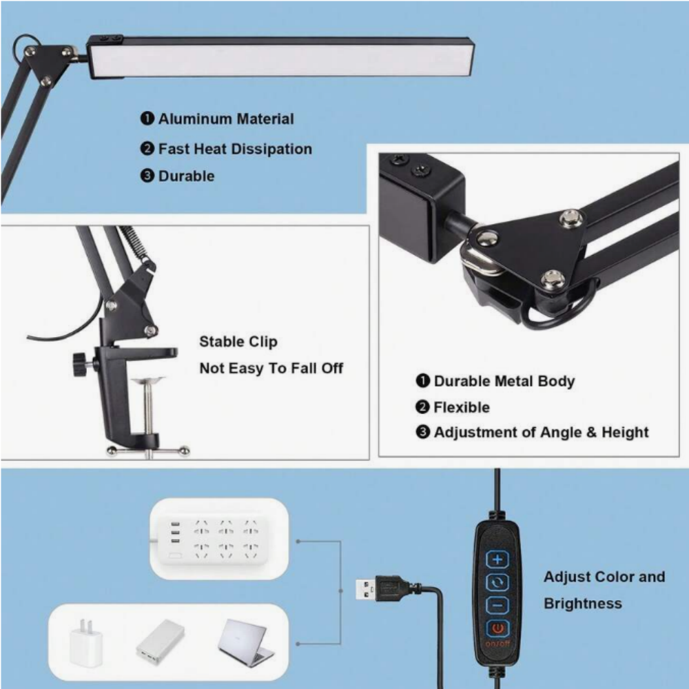 LED Desk Lamp For Home,Reading - огляд і ціна Light Switch