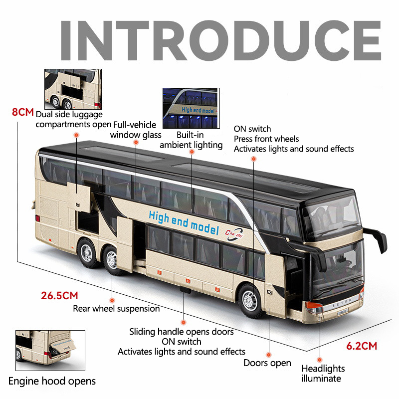 Alloy Bus Model with Lights &  - огляд і ціна Light Switch